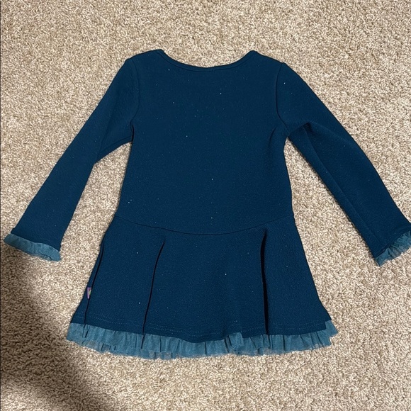 Dollie & Me Blue Silver Pleated Fit and Flare Dress - Picture 4 of 4